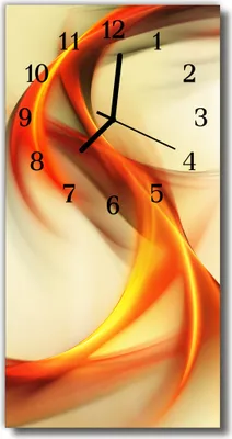 Produktbild von Tulup Glasuhr Wanduhr Küchenuhr Echt-Glas 30x60 Abstrakt Orange