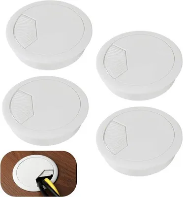 Immagine prodotto di Passacavo in plastica da 60 mm con coperchio rotondo bianco