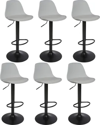 Produktbild von 12er Set Barhocker,Drehbare Barstuhl Tresenhocker Küchenhocker mit stabilem Metallgestell Höhenverstellbar Grau