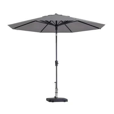 Productafbeelding van Paros II round light grey stokparasol 300 cm zonwering Madison