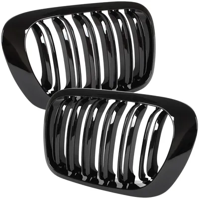 Sportgrill Kühlergrill DOPPELSTEG Schwarz Glanz für BMW E46 Coupe Cabrio 99-01 – Produktansicht