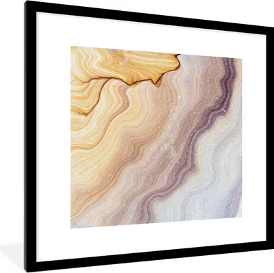 Produktbild von MuchoWow® Gerahmtes Poster Marmor - Textur - Sandstein - Gold - Marmoroptik 40x40 cm - Poster mit Schwarzem Bilderrahmen Wandposter Rahmen Foto Bilder - Poster - Plakat im Rahmen