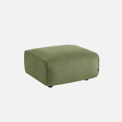 Produktbild von sweeek - Sitzhocker, Fußhocker mit Cordbezug für 2-Sitzer-Sofa Wallas - Grün