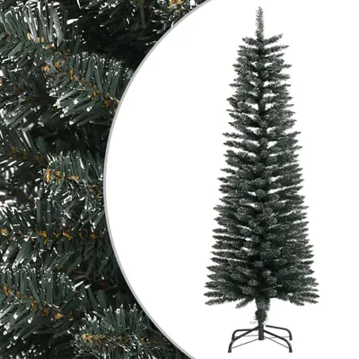 Zdjęcie produktu dla vidaXL Sztuczna choinka ze stojakiem wąska zielona 120 cm PVC