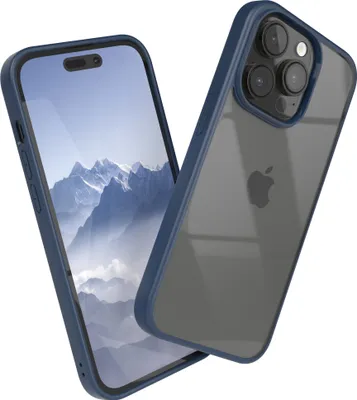 Produktbild von EAZY CASE Clear Hybrid Bumper Hülle für Apple iPhone 14 Pro, Handyhülle stoßfest mit Kameraschutz, Handycase dünn in Blau