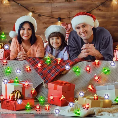 LED-Lichterkette 3 m, 30 Motive, warmweiß, für Weihnachtsdeko