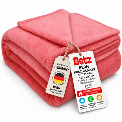 Produktbild von Betz Kuscheldecke Wohndecke Tagesdecke Bern Größe 150 cm x 200 cm Farbe lachs