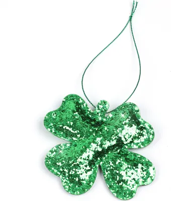 Produktbild von Oblique Unique 2er Set Kleeblätter Anhänger mit Pailletten zum Aufhängen Hängedeko für Geburtstag Silvester Deko - grün
