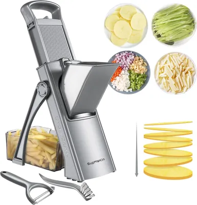 Produktbild von Gemüsehobel, verstellbare Dicke, dunkelgrau, für Küche
