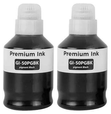 Zdjęcie produktu dla LAIPENG GI-50, tusz kompatybilny z drukarkami Canon PIXMA GM2050, GM4050, G5050, G6050, G7050, zestaw wielopack (2 sztuki czarnego tuszu)
