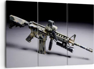 Produktbild von Bild auf Leinwand - Leinwandbild - Armee Gewehr - 105x70cm - Wand Bild - Wanddeko - Wandbilder - Leinwanddruck - Bilder - Kunstdruck - Wanddekoration - Leinwand bilder - Wandkunst - CE105x70-3768