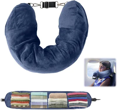 Obrázok produktu pre Cestovný vankúš vyplnený oblečením, 18,5 x 80 cm, mäkký, na podporu krku