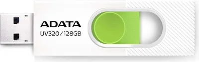 Zdjęcie produktu dla ADATA UV320, 128 GB, USB Typu-A, 3.2 Gen 1 (3.1 Gen 1), Łożysko tulejowe, 7,9 g, Zielony, Biały