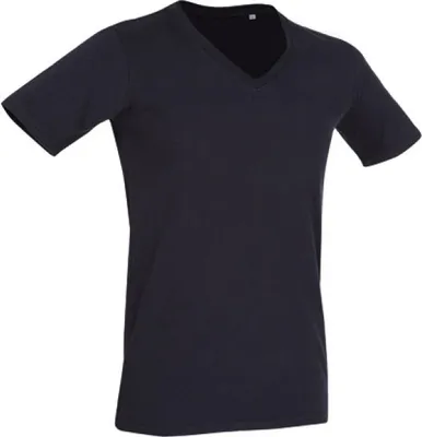 Produktbild von Stedman Herren T-Shirt V-Neck Shirt Basic V-Ausschnitt Basic, Größe:XL, Farbe:Black Opal