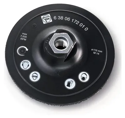 Produktbild von FEIN Stützteller, Ø 115 mm, mit Klettenhaftteil, für Einsatz mit Schleifvlies, M 14