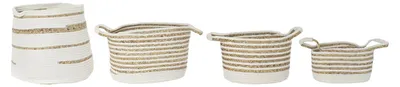 Korb-Set 4er Baumwolle-Seegras 36x36x34 cm mehrfarbig