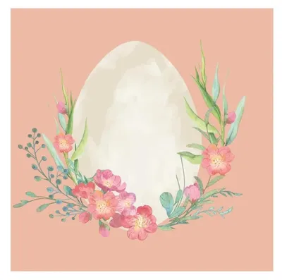 Productafbeelding van 20 kleine cocktailservetten, Misty Easter - Konijnenpaar op bloemen, 25x25 cm