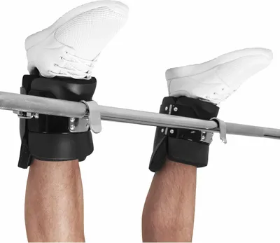 Produktbild von GORILLA SPORTS® Gravity Boots - inkl. Sicherheitsverschluss, bis 250 kg Belastbar, für 30mm Stangen, gepolstert, Schaumstoff, Schwarz - Inversion Boots, Trainingsstiefel, Bauchtrainer, Rückentrainer