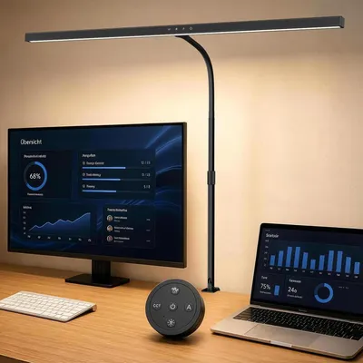Produktbild von EppieBasic Schreibtischlampe LED dimmbar, Fernbedienung, Gestensteuerung – Schwarz -Fernbedienung