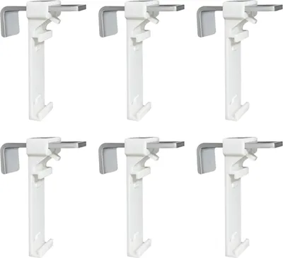 Produktbild von Klemmhalter für Rollos, 6 Stück, Fenster Montage ohne Bohren, Weiß, 3,6 cm x 2 cm x 1,5 cm