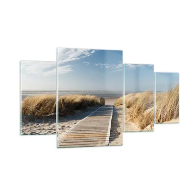 Produktbild von Bilder auf glas - Strand Meer Fußgängerbrücke Ufer - 160x90cm - Glasbilder - Wandbilder - Kunstdruck - zum Aufhängen bereit - Wanddekoration aus Glas - Glas Bilder - Wandbild auf Glas - GDL160x90-2657