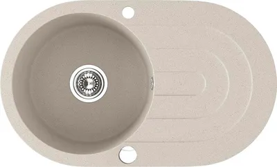 Produktbild von BADLAND BADLAND Spülbecken Granitspüle Einzelbecken DAFNE 47x78 Beige mit langer Abtropffläche | Siphon im SET!