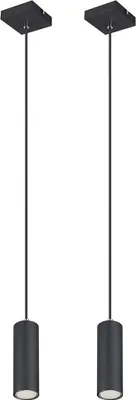 Produktbild von 2er Set Hängeleuchte, Metall, schwarz matt, H 120 cm