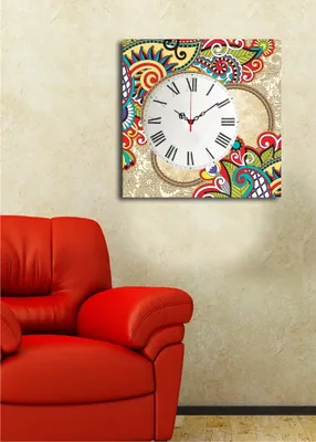 Produktbild von Opviq, 4545CS- CLA1660, Bunt, Wanduhren, 45 x 45, 100% Wildleder -Leinwand