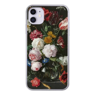 Produktbild von MuchoWow® Handyhülle Schutzhülle Hülle für iPhone 11 Stilleben mit Blumen in einer Glasvase - Gemälde von Jan Davidsz. de Heem Silikon Softcase Handy Hülle - Handytasche