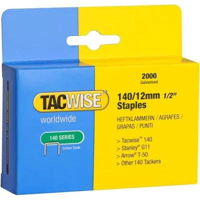 Produktbild von TACWISE Heftklammern 140/12 mm verzinkt 2.000 Stück