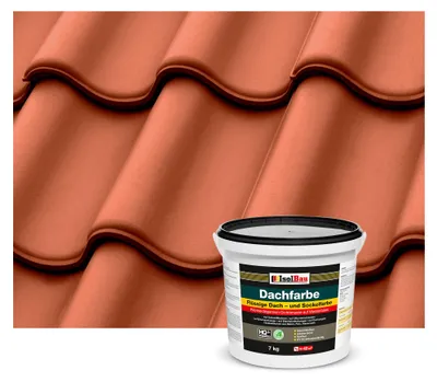 Isolbau Dachfarbe Ziegelrot 7 kg Sockelfarbe Dachlack Fassadenfarbe wasserdicht