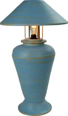 Zdjęcie produktu dla Drobna azjatycka lampa stołowa Bamboo Spiral Handmade Blue 40x40x65cm