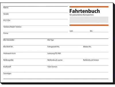 Produktbild von SIGEL FA614 Fahrtenbuch, für Pkw, mit Klammerheftung, A6 q, 40 Blatt