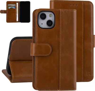 Produktbild von UNIQ Accessory Book type case iPhone 13 & 14 - Card holder - Magnetic closure - Brown