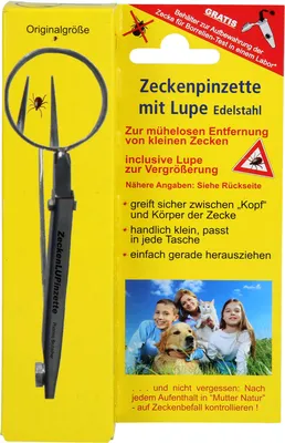Produktbild von Pharma Brutscher Zeckenpinzette mit Lupe aus Chirurgenstahl, 1 St. Pinzette