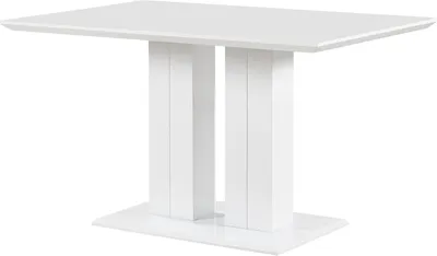 Produktbild von Esstisch Daures 116, in Weiß Hochglanz, 140 x 90 cm, eckiger Esszimmertisch, edles Design, langlebig und stabil