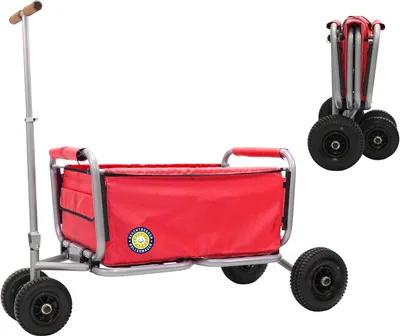 Produktbild von Bollerwagen Beachtrekker Life Bollerwagen klappbar mit Feststellbremse, klappbarer Bollerwagen (Luftreifen, rot)