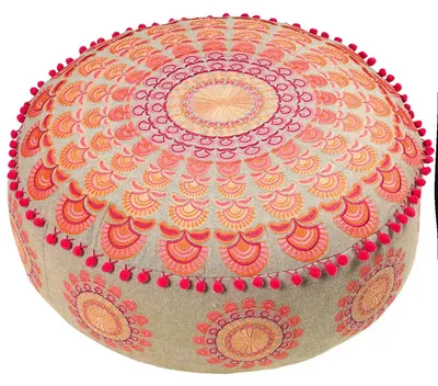 Produktbild von Bodenkissenschutz 100% Baumwolle - Rundes Meditationskissen - 60x20 cm