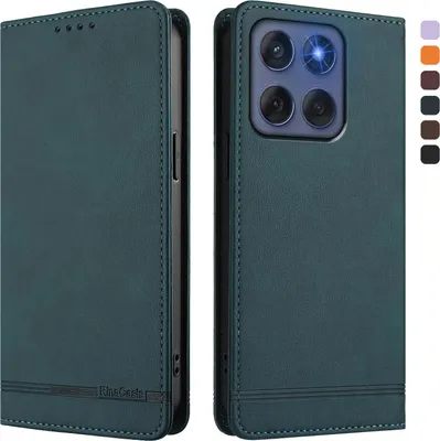 Immagine prodotto di Custodia per Motorola Edge 60/ Edge 60 Fusion, custodia flip in Finto cuoio retrò con supporto e slot per carte di credito Verde