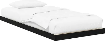 Produktbild von Bodenbettrahmen Schwarz Eichen-Optik 90 x 200 cm Holzwerkstoff