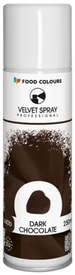 Obrázek produktu pro Barva ve spreji pro semiš 250 ml, odstín tmavě hnědý (dark chocolate), barvivo Velvet Spray pro dorty a dezerty
