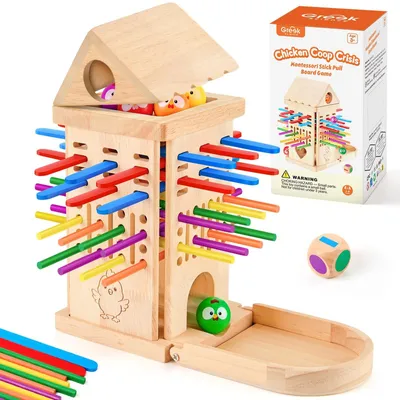 Zdjęcie produktu dla Solidchoice - Drewniana gra równowagi z patyczkami dla dzieci - Edukacyjna zabawka Montessori