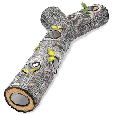 Image de Tunnel pliable pour chat, 3 voies, dimensions : 150 x 65 x 25 cm