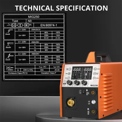 Produktbild von Schweißgerät MIG, Schweißtransformator – Elektrode für WIG-Schweißen – 15-250 Ampere mit Drahtzuführung
