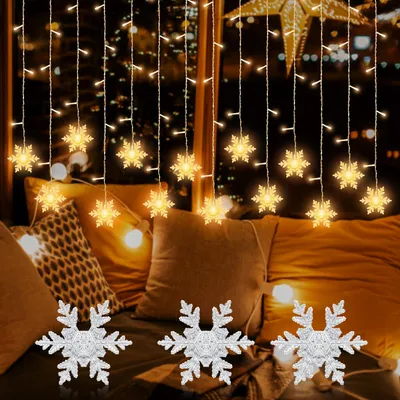 Sterrengordijn-Lichtkette, 96 LEDs, 3,5 m, warmweiß, Innen