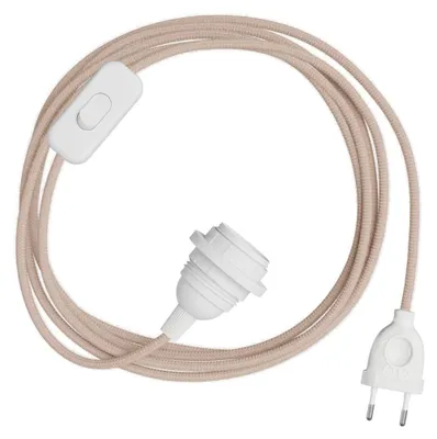 Immagine prodotto di Creative Cables - SnakeBis Zig-Zag per paralume - Cablaggio con portalampada e cavo in tessuto effetto Zig-Zag