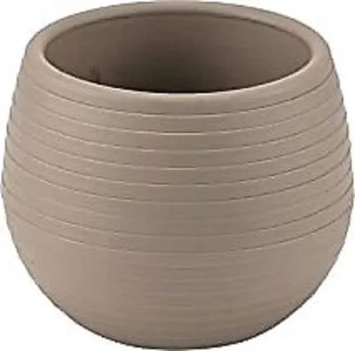 Immagine prodotto di Set di 6 vasi da fiori color tortora Vasi resistenti ai raggi UV 1,3 L Moka con drenaggio 13 cm Stekpotte
