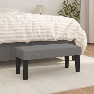 Produktbild von Dunkelgraue Sitzbank aus Stoff und Sperrholz 70 x 30 x 30 cm gepolstert, platzsparend für Flur, Diele, Schlafzimmer, Wohnzimmer und Eingangsbereich als Bettbank