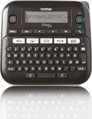 Produktbild von Brother PT-D210VP, QWERTY, Wärmeübertragung, 180 x 180 DPI, 20 mm/sek, Schwarz