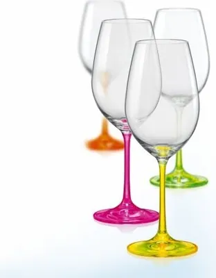 Produktbild von Bohemia Neon Weingläser Kristallglas Rotweinglas 350 ml 4er Set